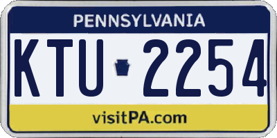 PA license plate KTU2254
