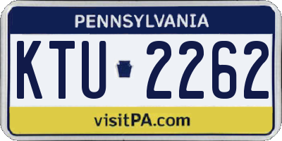 PA license plate KTU2262