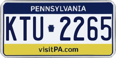 PA license plate KTU2265