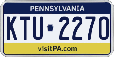 PA license plate KTU2270