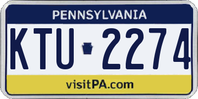 PA license plate KTU2274