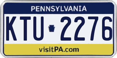 PA license plate KTU2276