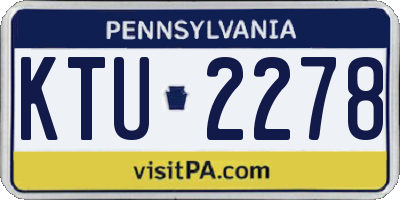 PA license plate KTU2278