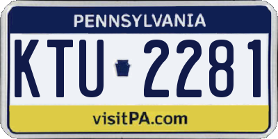 PA license plate KTU2281