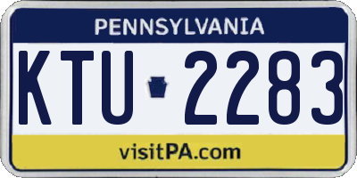 PA license plate KTU2283