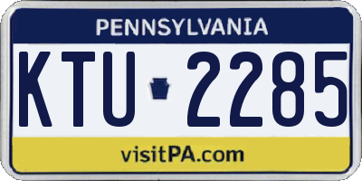 PA license plate KTU2285