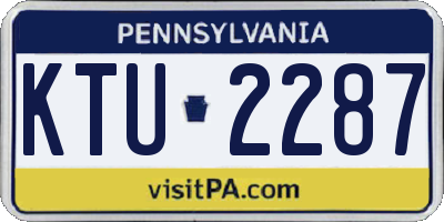 PA license plate KTU2287