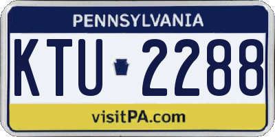 PA license plate KTU2288