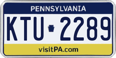 PA license plate KTU2289