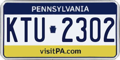 PA license plate KTU2302