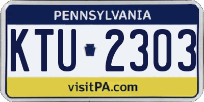 PA license plate KTU2303