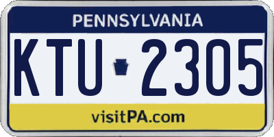 PA license plate KTU2305