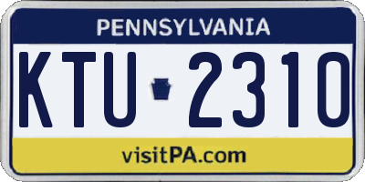 PA license plate KTU2310
