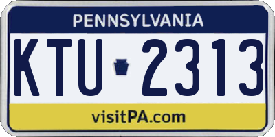 PA license plate KTU2313