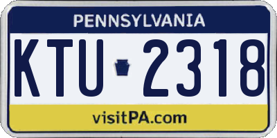 PA license plate KTU2318