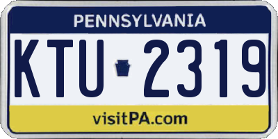 PA license plate KTU2319