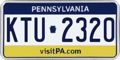 PA license plate KTU2320
