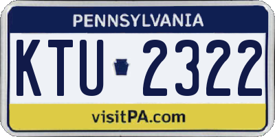 PA license plate KTU2322