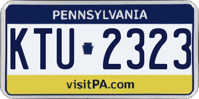 PA license plate KTU2323