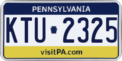 PA license plate KTU2325