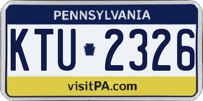 PA license plate KTU2326