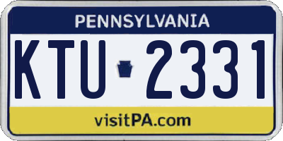 PA license plate KTU2331