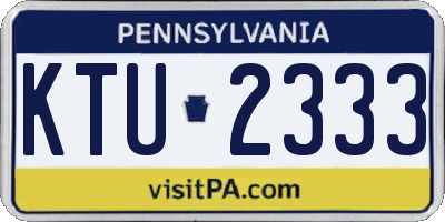 PA license plate KTU2333