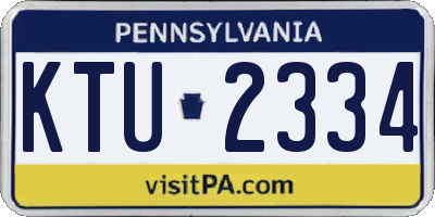 PA license plate KTU2334