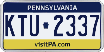 PA license plate KTU2337