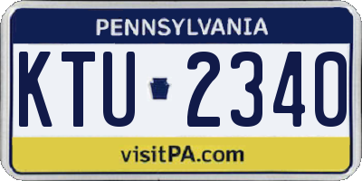 PA license plate KTU2340