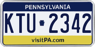 PA license plate KTU2342