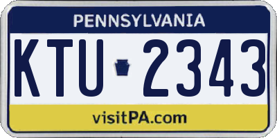 PA license plate KTU2343