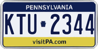 PA license plate KTU2344