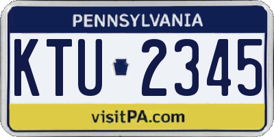 PA license plate KTU2345