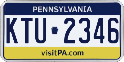 PA license plate KTU2346