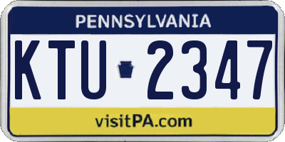 PA license plate KTU2347