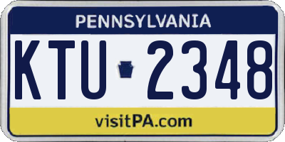 PA license plate KTU2348