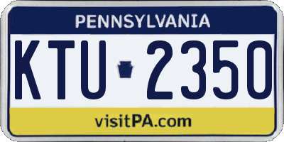 PA license plate KTU2350