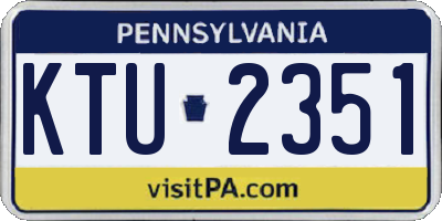 PA license plate KTU2351