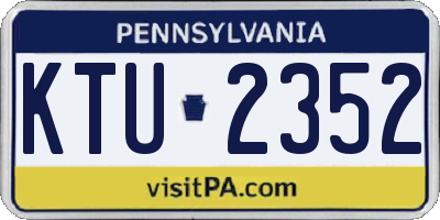 PA license plate KTU2352
