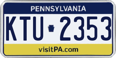 PA license plate KTU2353