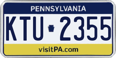 PA license plate KTU2355