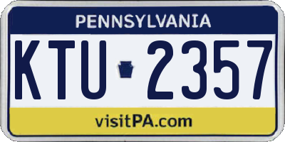 PA license plate KTU2357