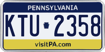 PA license plate KTU2358