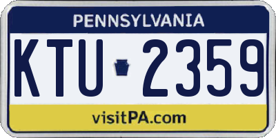 PA license plate KTU2359