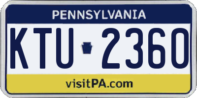 PA license plate KTU2360