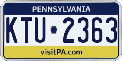 PA license plate KTU2363