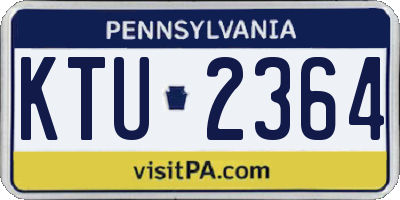 PA license plate KTU2364