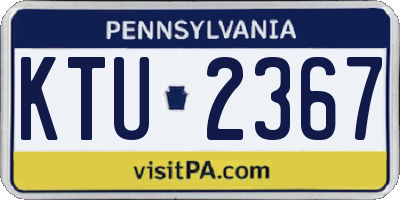 PA license plate KTU2367