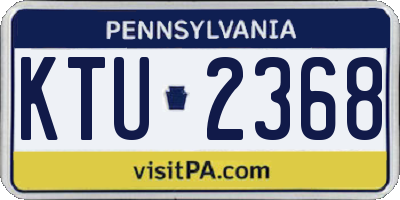PA license plate KTU2368